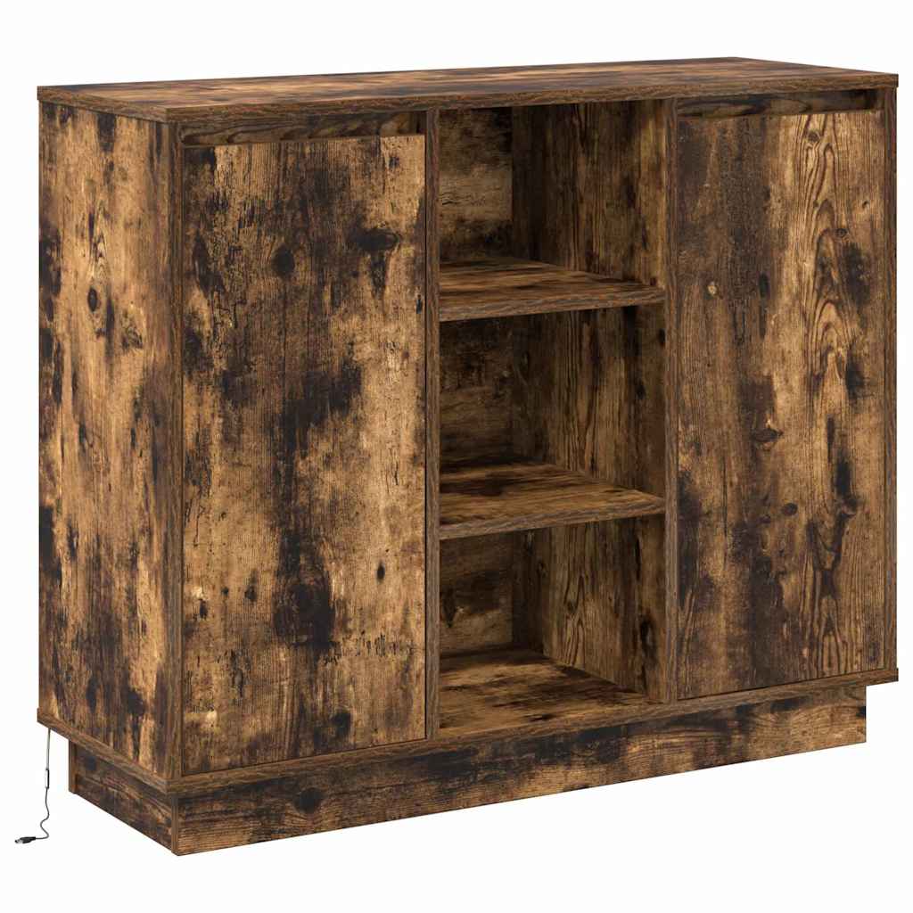 Sideboard Geräucherte Eiche 90 x 32 x 75 cm Holzwerkstoff