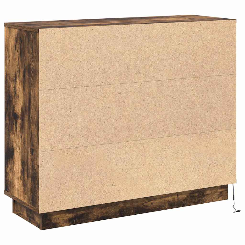 Sideboard Geräucherte Eiche 90 x 32 x 75 cm Holzwerkstoff