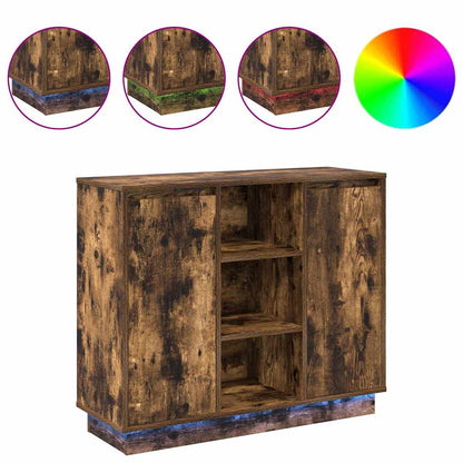 Sideboard Geräucherte Eiche 90 x 32 x 75 cm Holzwerkstoff