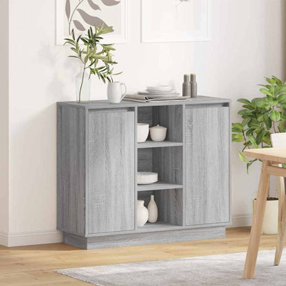 Sideboard mit Regal Graues Sonoma 90 x 32 x 75 cm Holzwerkstoff