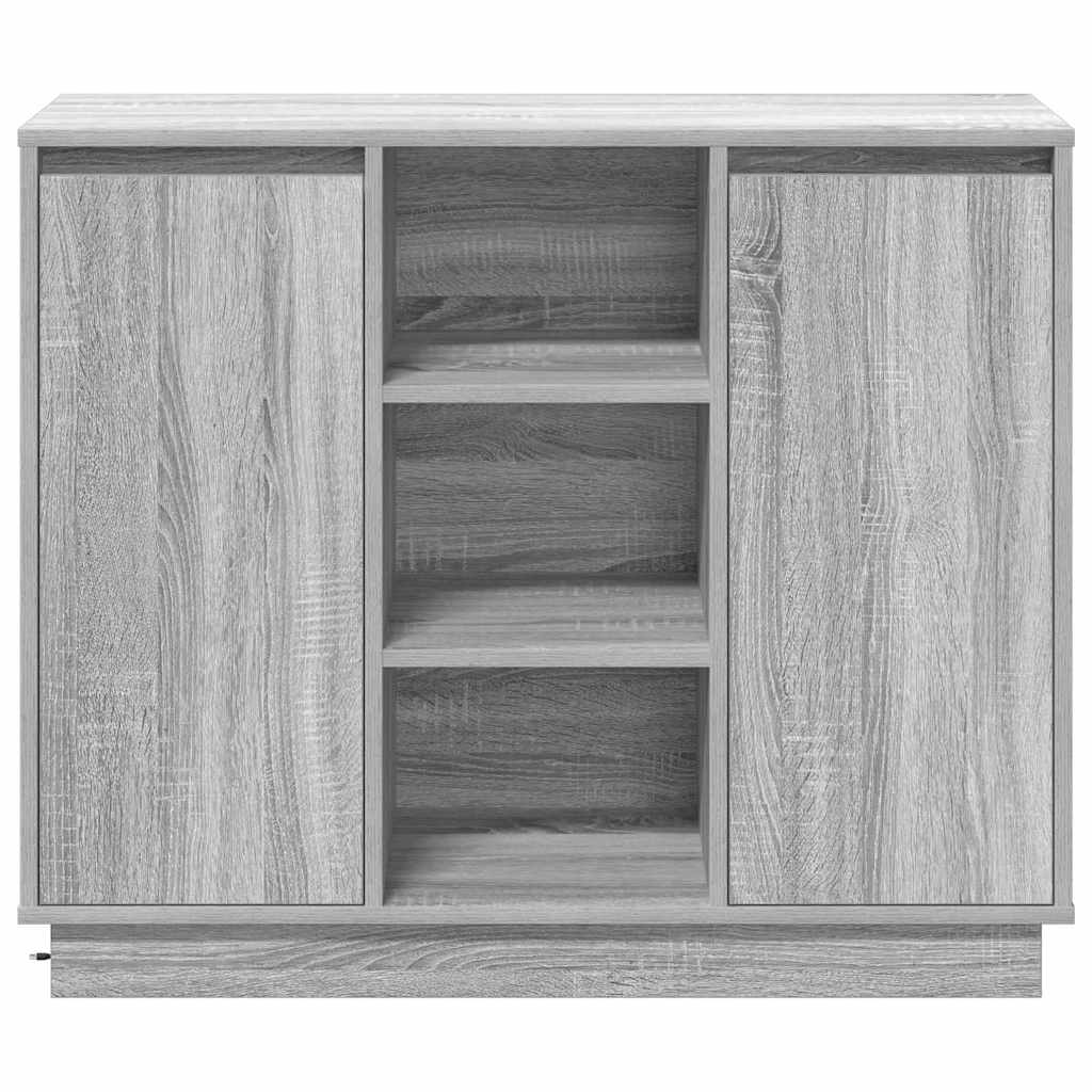 Sideboard mit Regal Graues Sonoma 90 x 32 x 75 cm Holzwerkstoff