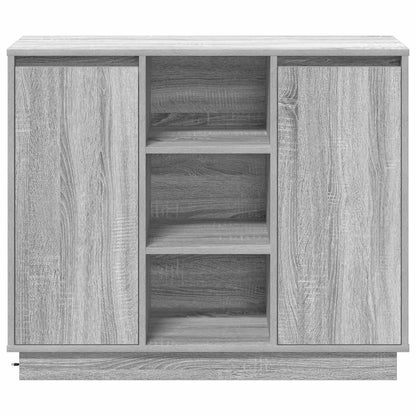 Sideboard mit Regal Graues Sonoma 90 x 32 x 75 cm Holzwerkstoff