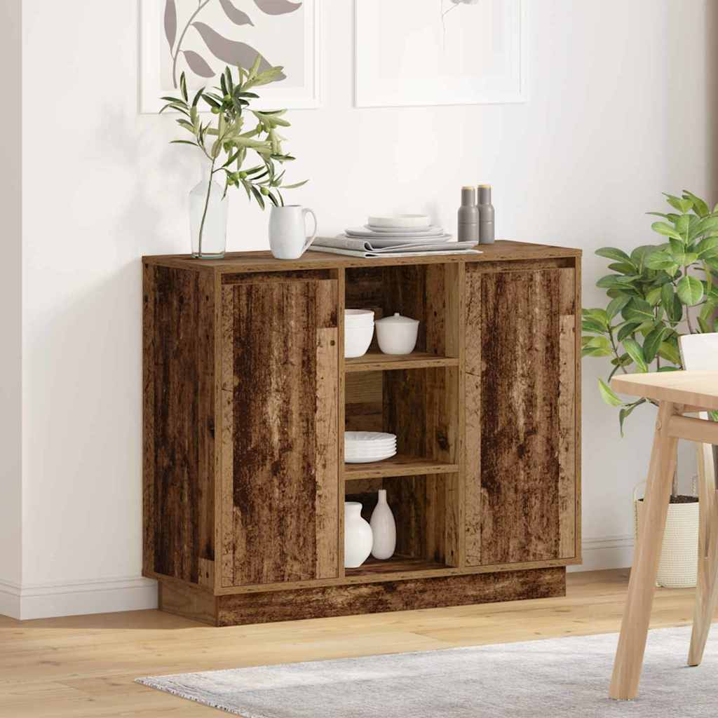 Sideboard mit Regal Altholz 90 x 32 x 75 cm Holzwerkstoff
