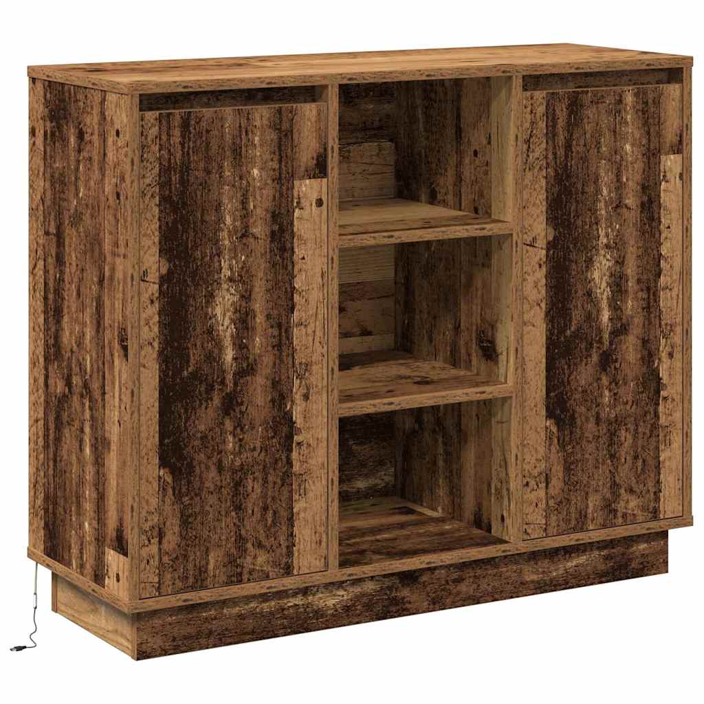 Sideboard mit Regal Altholz 90 x 32 x 75 cm Holzwerkstoff