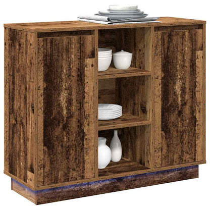 Sideboard mit Regal Altholz 90 x 32 x 75 cm Holzwerkstoff