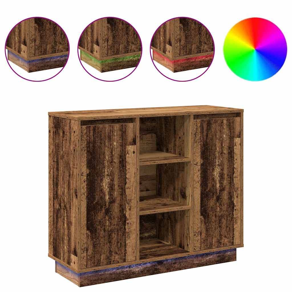 Sideboard mit Regal Altholz 90 x 32 x 75 cm Holzwerkstoff