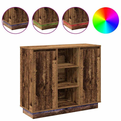 Sideboard mit Regal Altholz 90 x 32 x 75 cm Holzwerkstoff