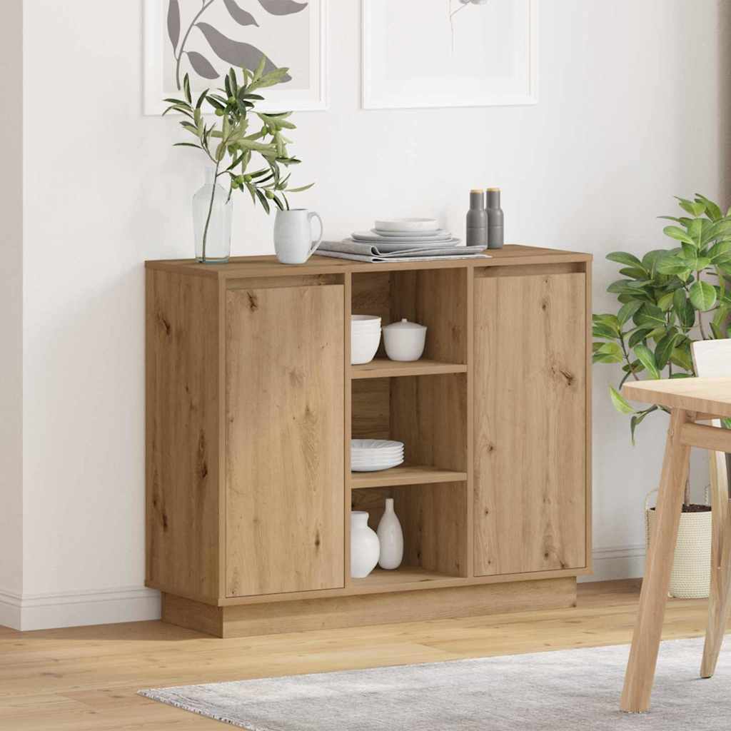 Sideboard mit Regal Artisan Eiche 90 x 32 x 75 cm Holzwerkstoff