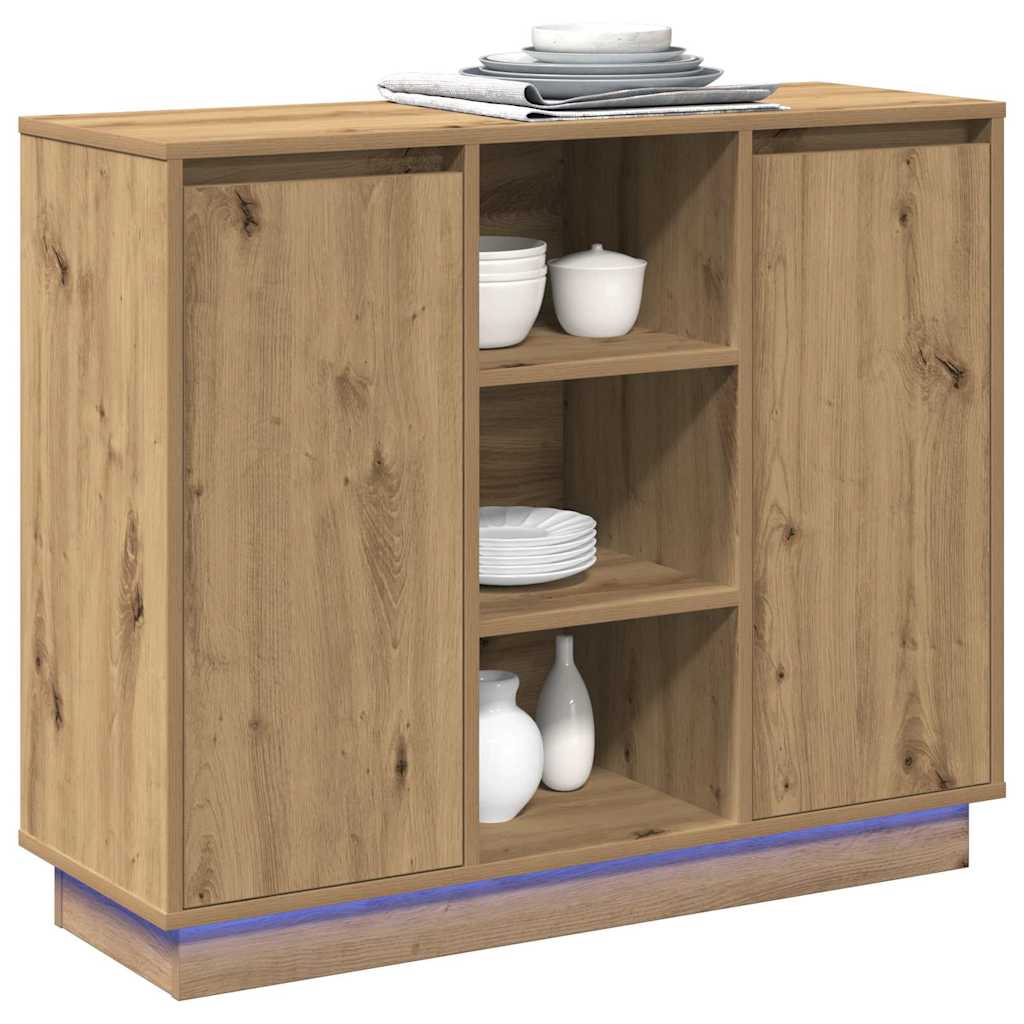 Sideboard mit Regal Artisan Eiche 90 x 32 x 75 cm Holzwerkstoff