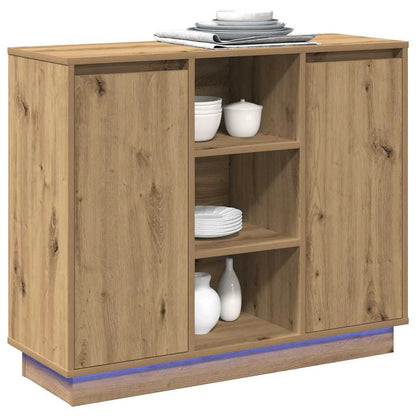 Sideboard mit Regal Artisan Eiche 90 x 32 x 75 cm Holzwerkstoff