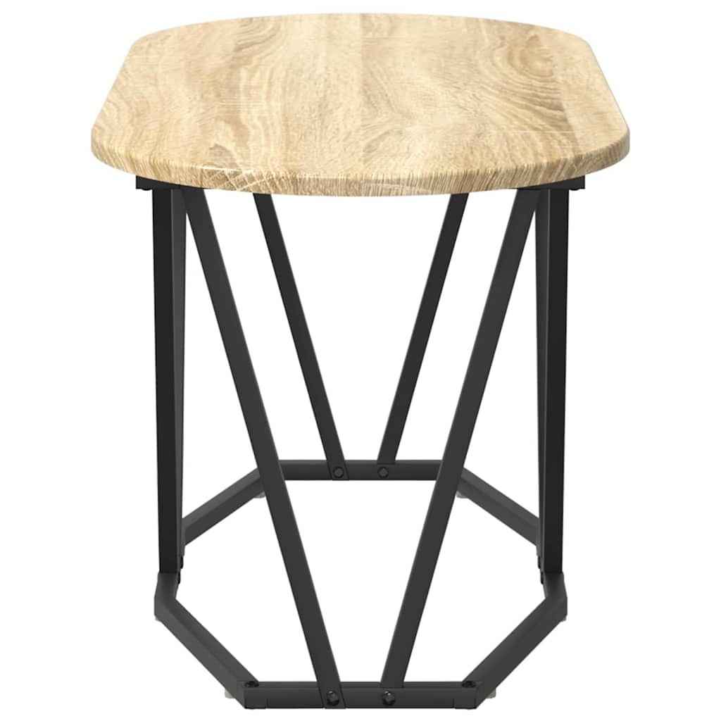 Couchtisch Sonoma Eiche 80 x 40 x 40,5 cm Sperrholz und Metall