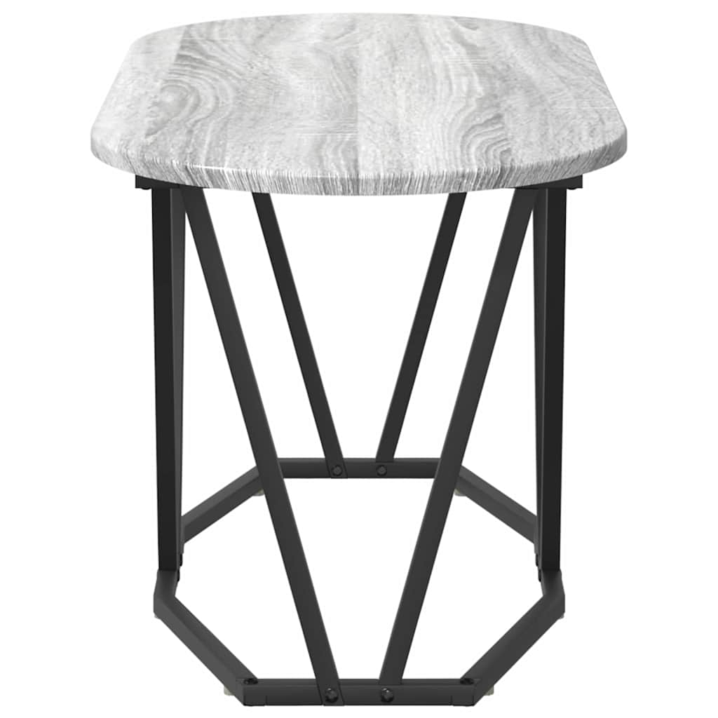 Couchtisch Grau 80 x 40 x 40,5 cm Sperrholz und Metall