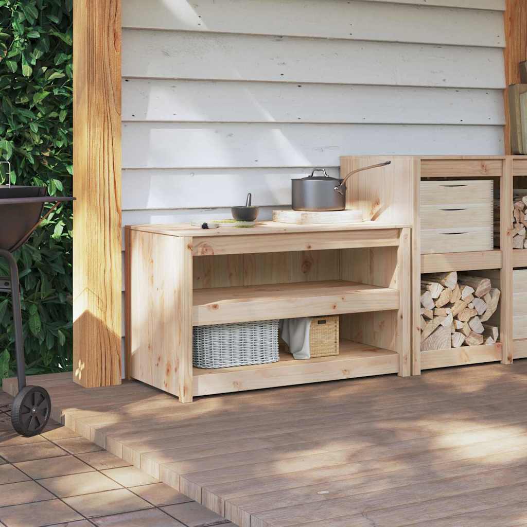 Küchenschrank Braun 106 x 55 x 64 cm Massivholz Kiefer