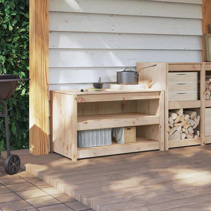 Küchenschrank Braun 106 x 55 x 64 cm Massivholz Kiefer