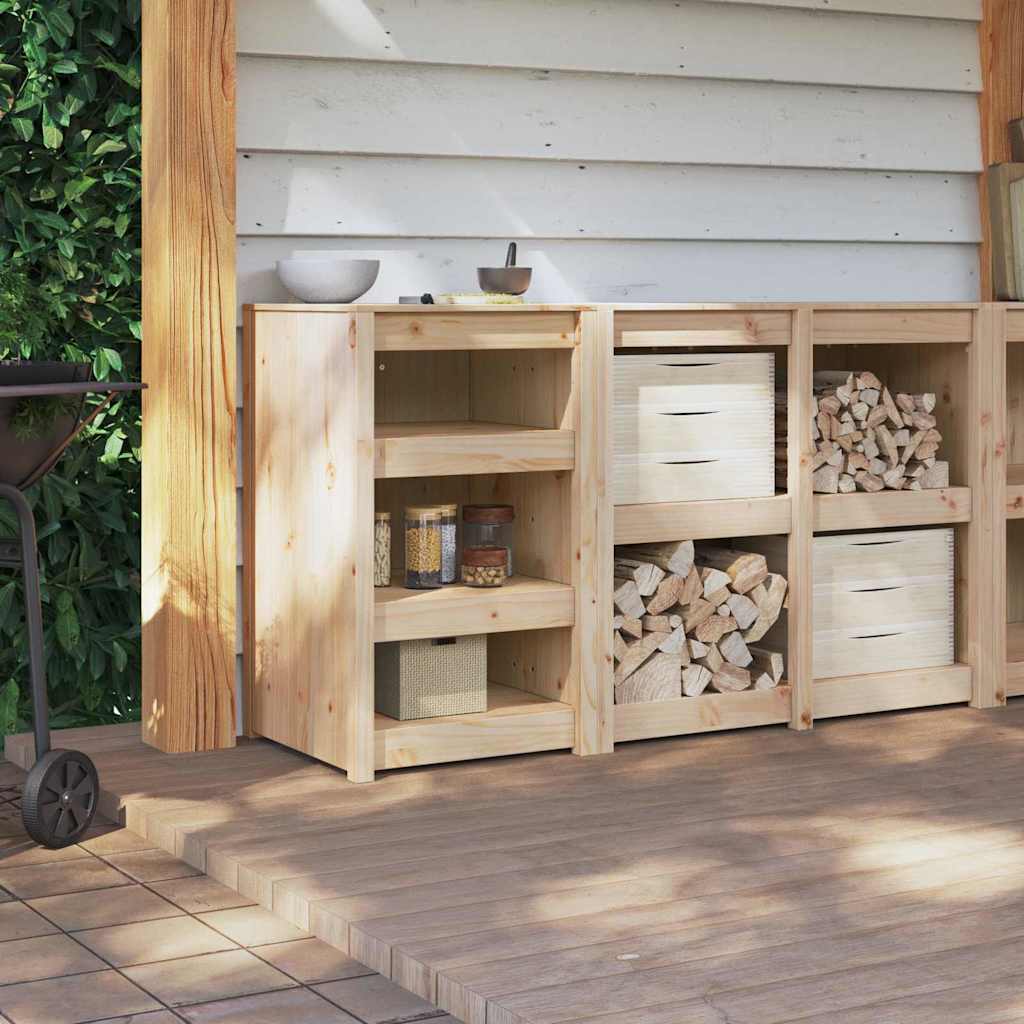 Küchenschrank mit Regal Braun 55 x 55 x 92 cm Massivholz Kiefer