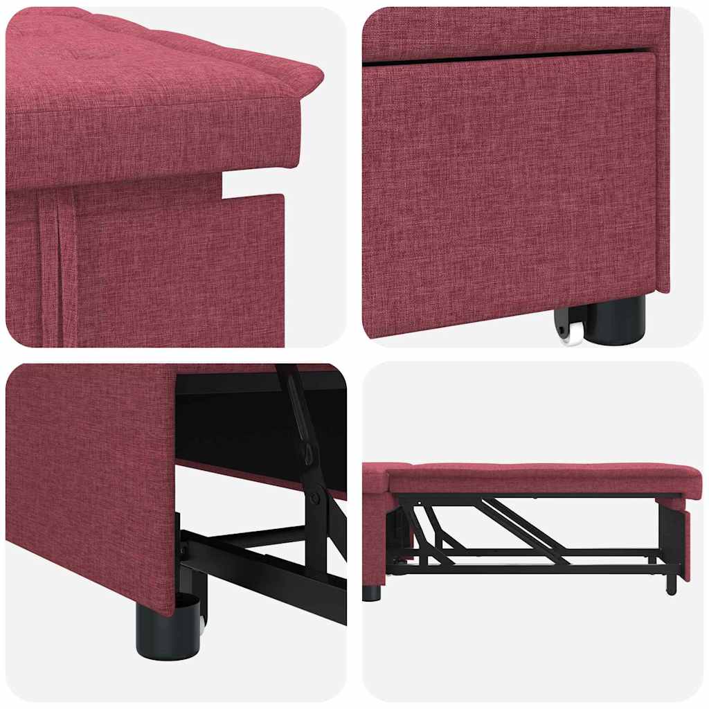 Sofa Bett Rot 194 x 67 x 37 cm Stoff