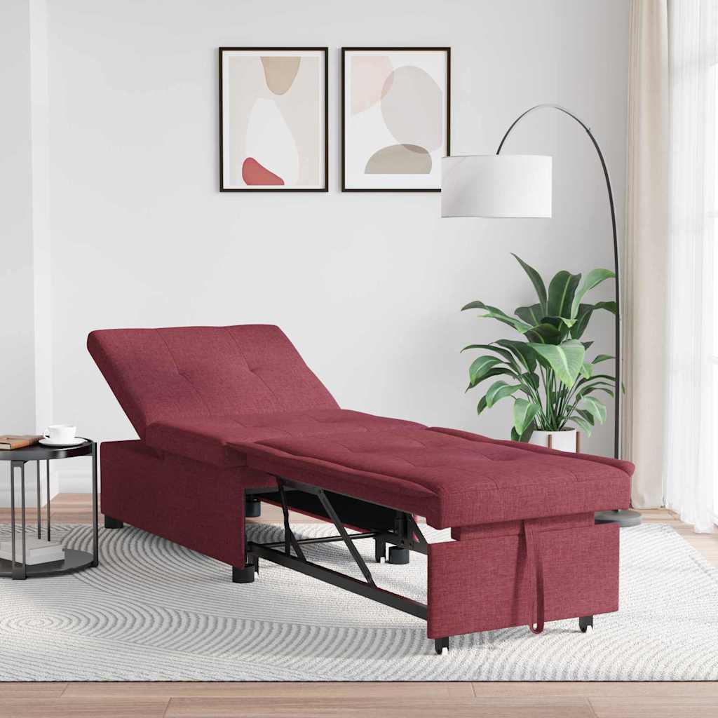 Sofa Bett Rot 194 x 67 x 37 cm Stoff