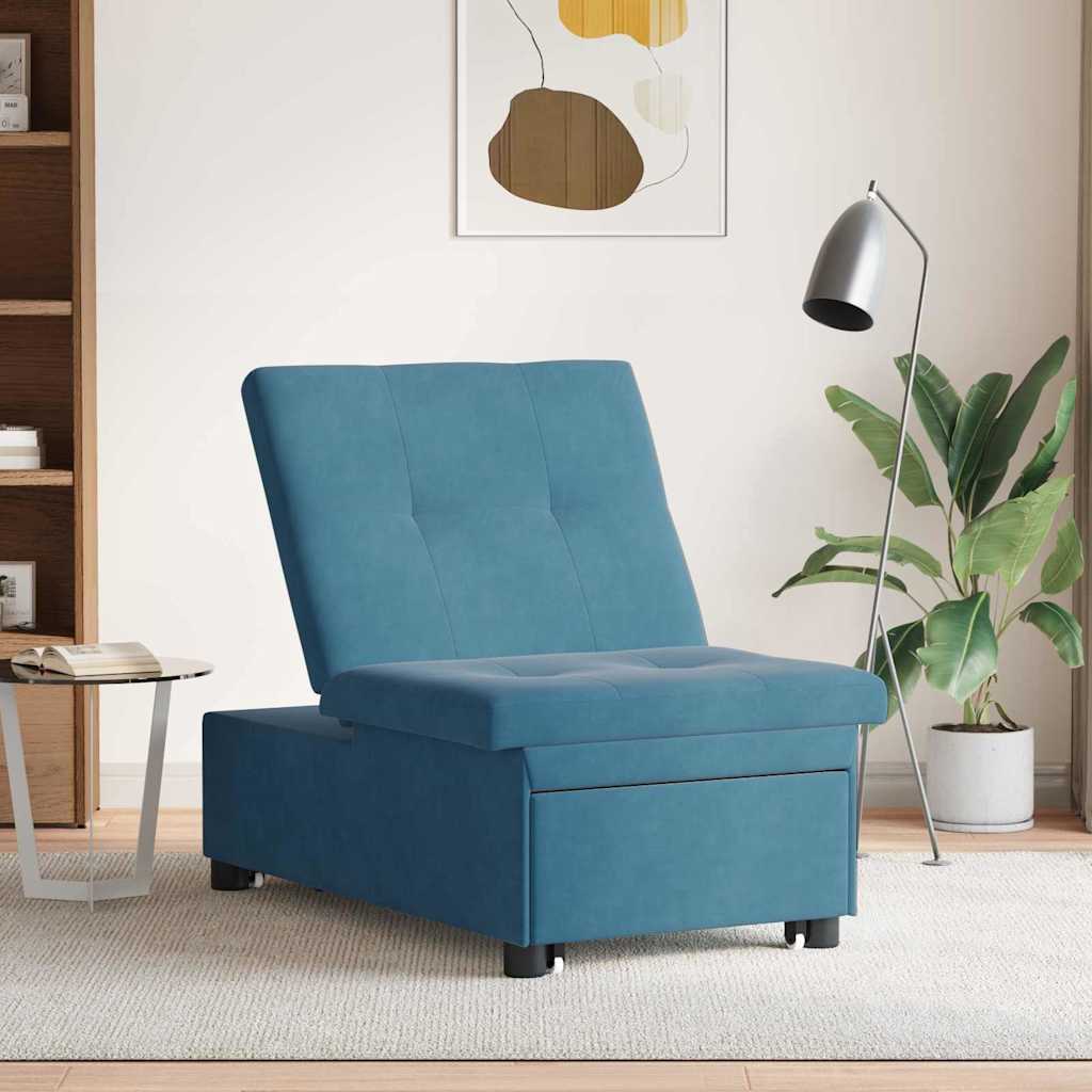 Schlafsofa Blau 67 x 194 x 38 cm Samt