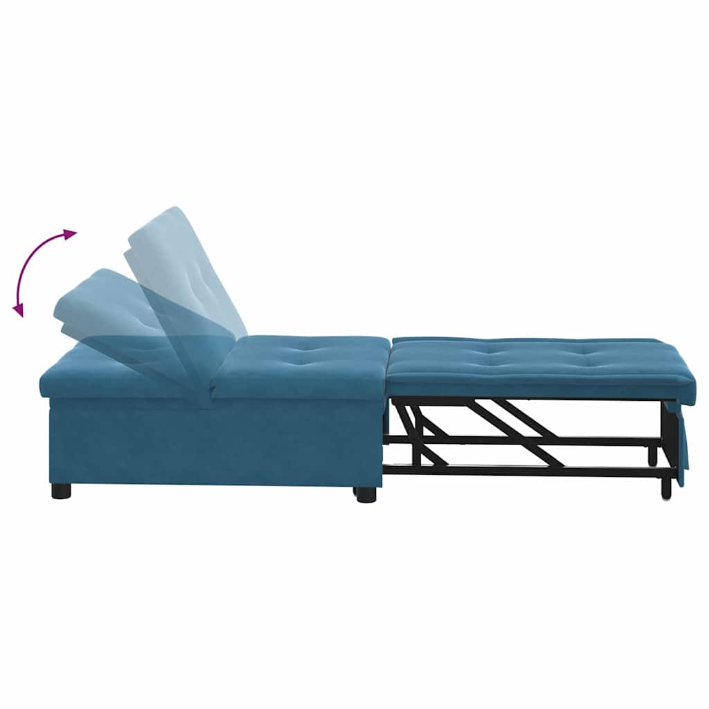 Schlafsofa Blau 67 x 194 x 38 cm Samt