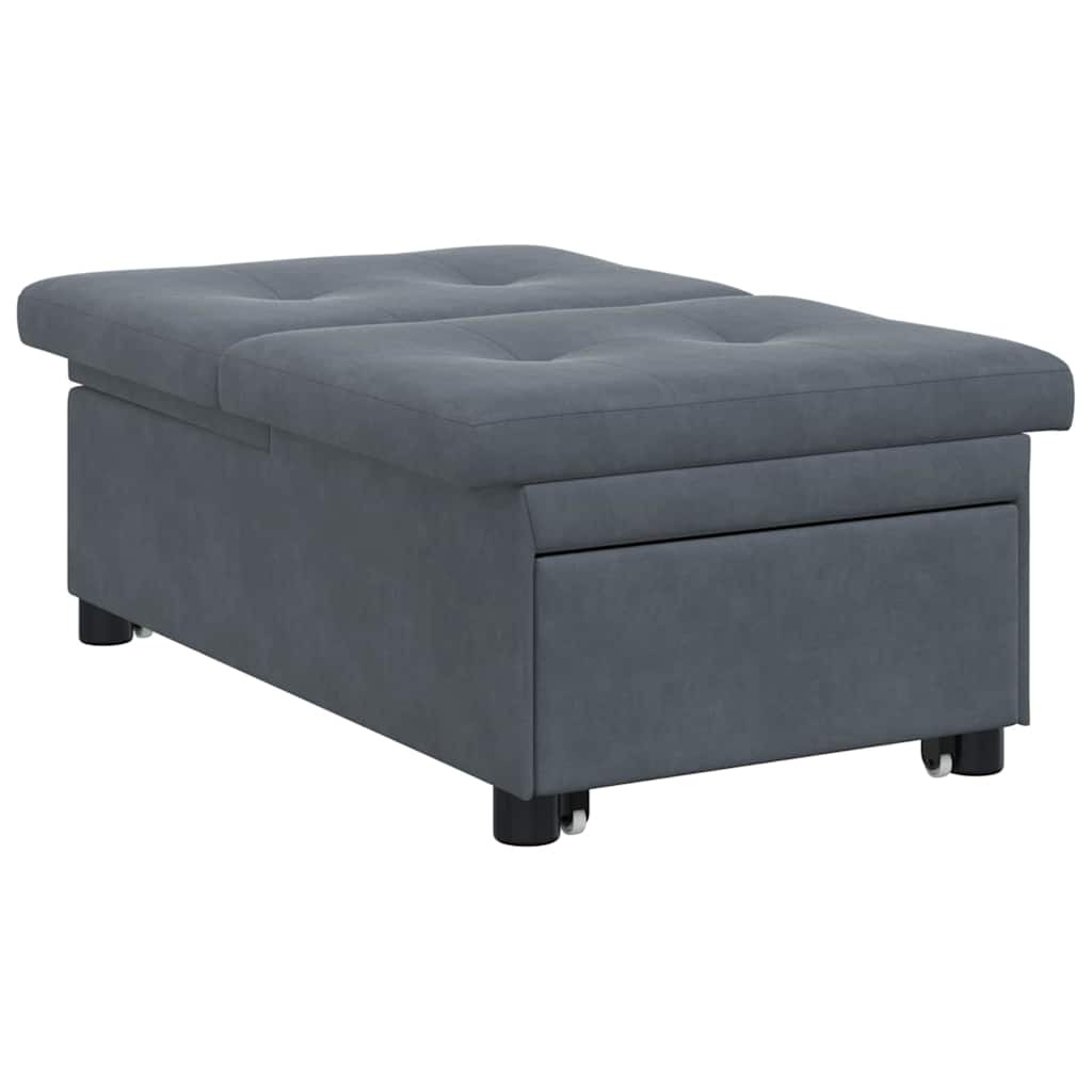 Schlafsofa Dunkelgrau 67 x 194 x 38 cm Samt
