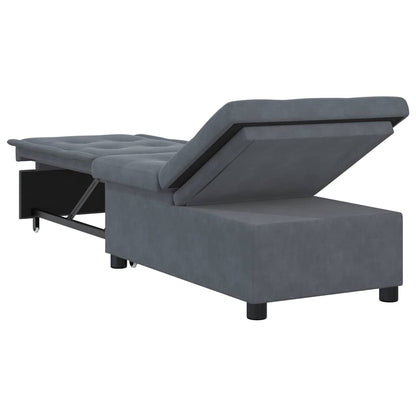 Schlafsofa Dunkelgrau 67 x 194 x 38 cm Samt