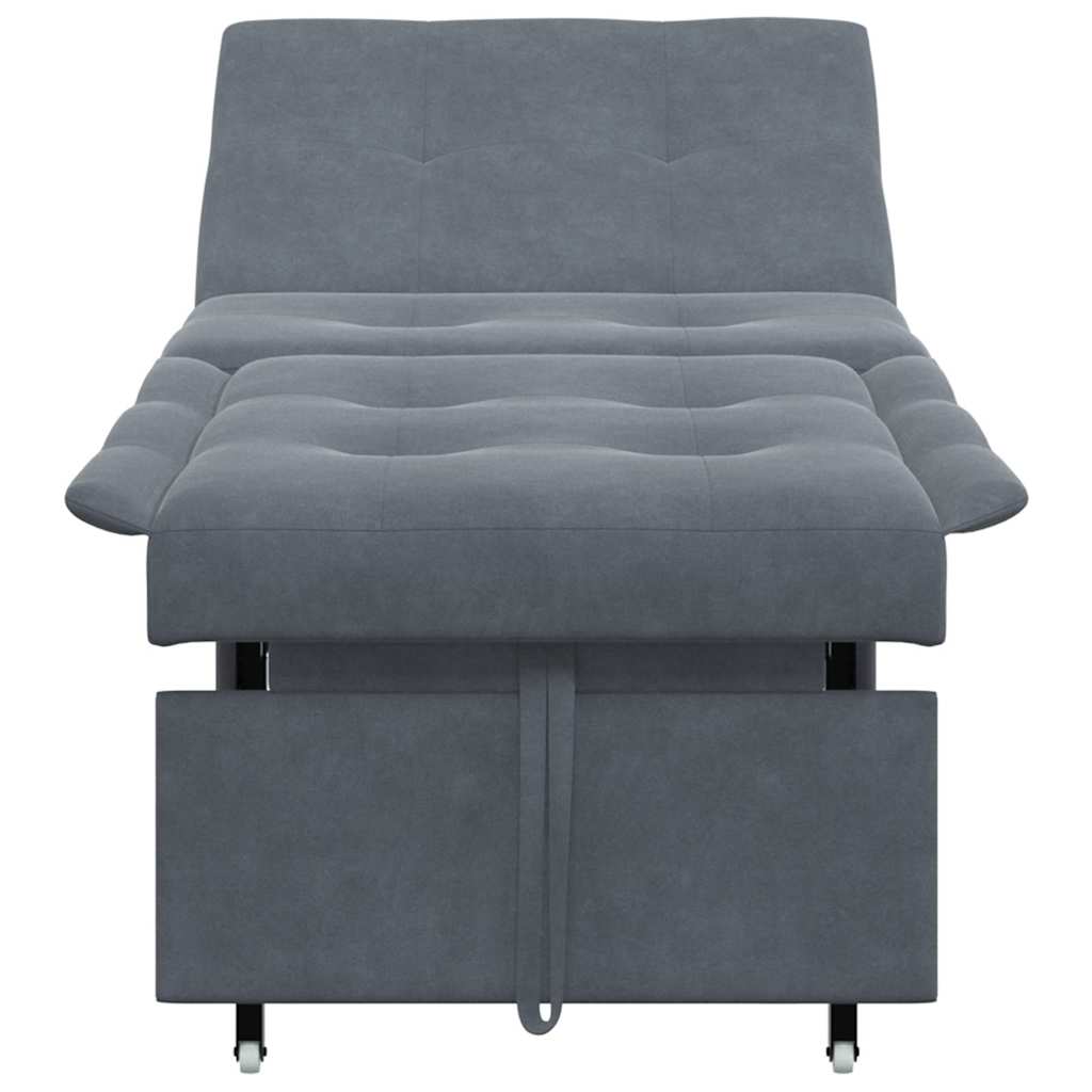 Schlafsofa Dunkelgrau 67 x 194 x 38 cm Samt