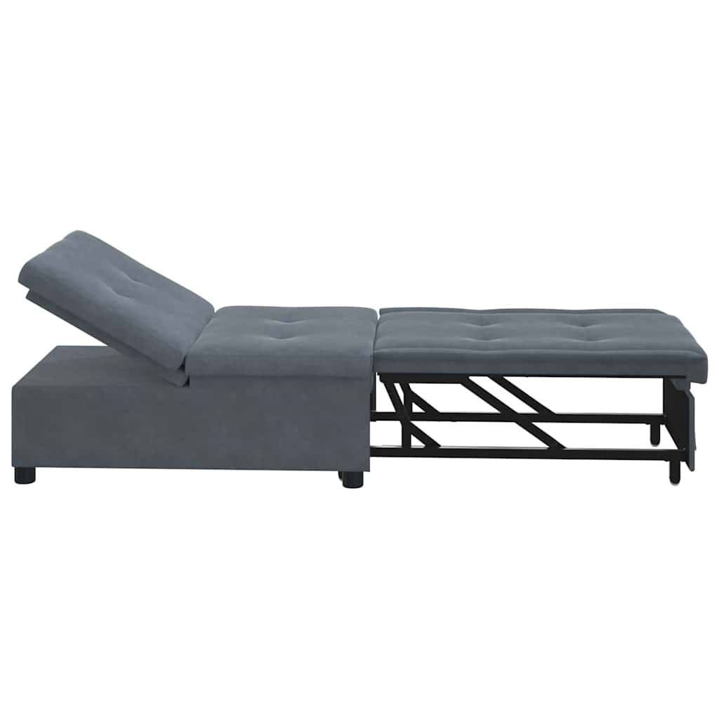 Schlafsofa Dunkelgrau 67 x 194 x 38 cm Samt