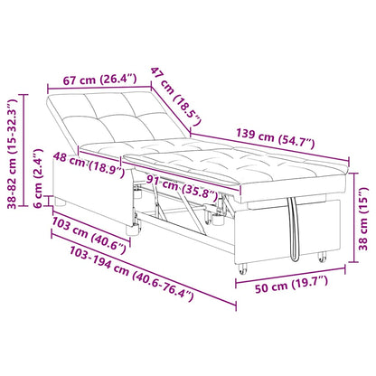Schlafsofa Weinrot 67 x 194 x 38 cm Samt