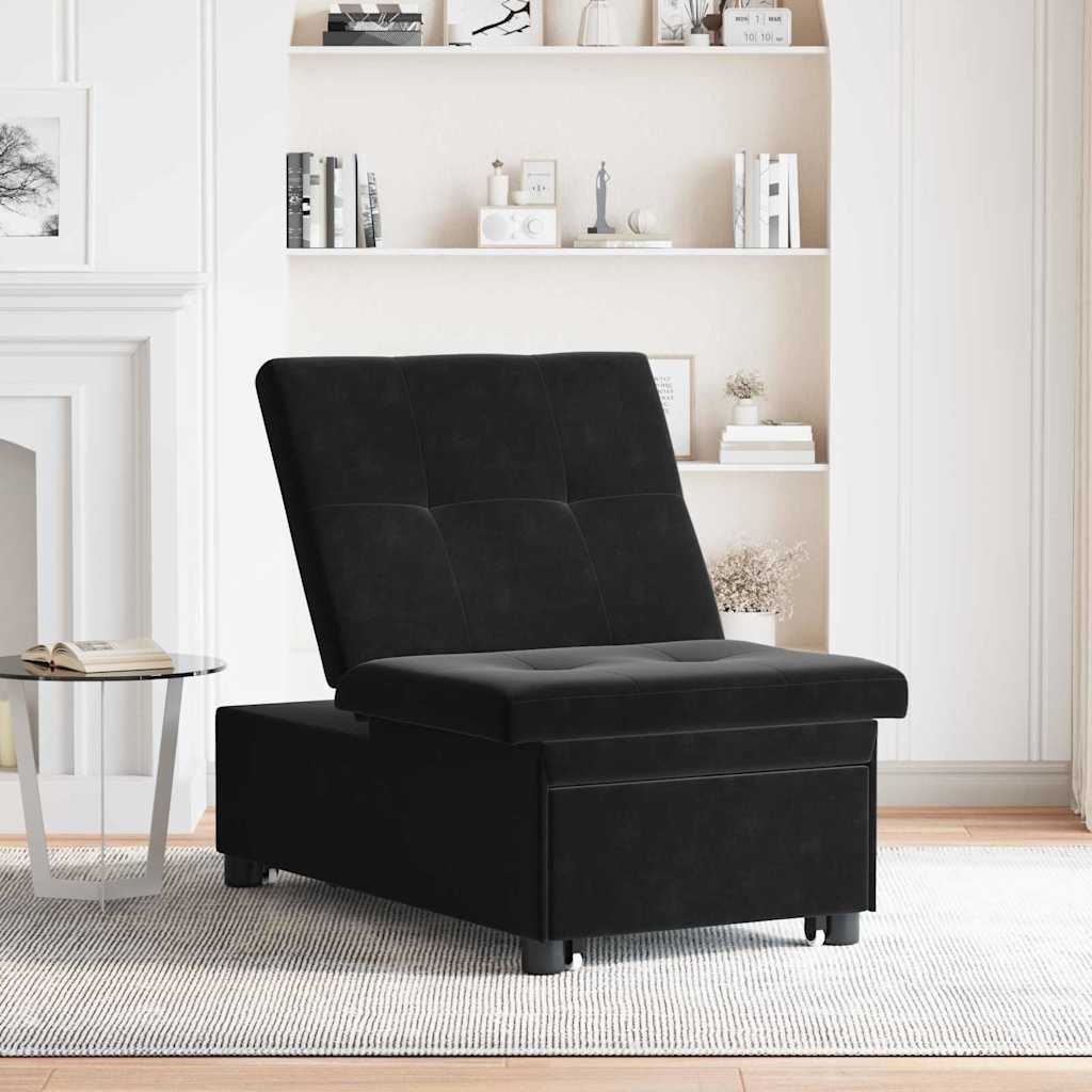 Schlafsofa Schwarz 67 x 194 x 38 cm Samt