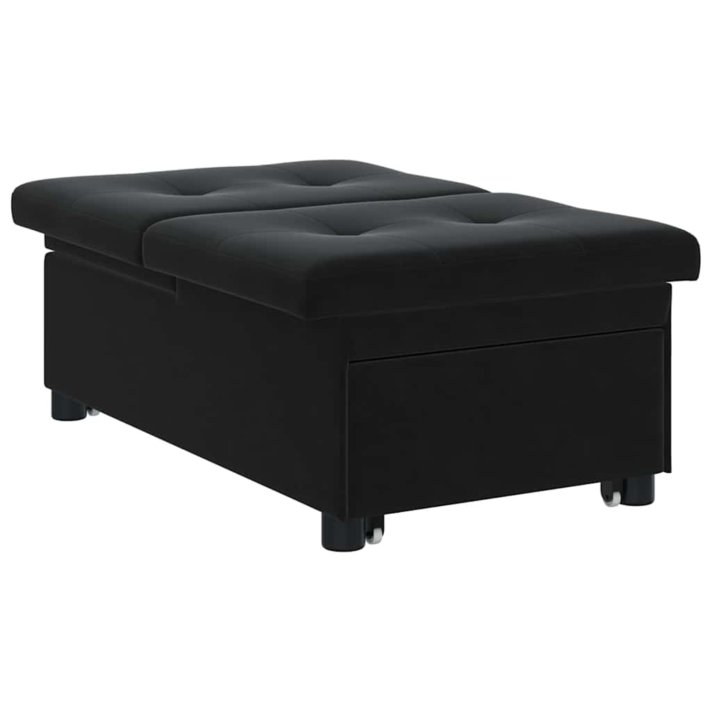 Schlafsofa Schwarz 67 x 194 x 38 cm Samt