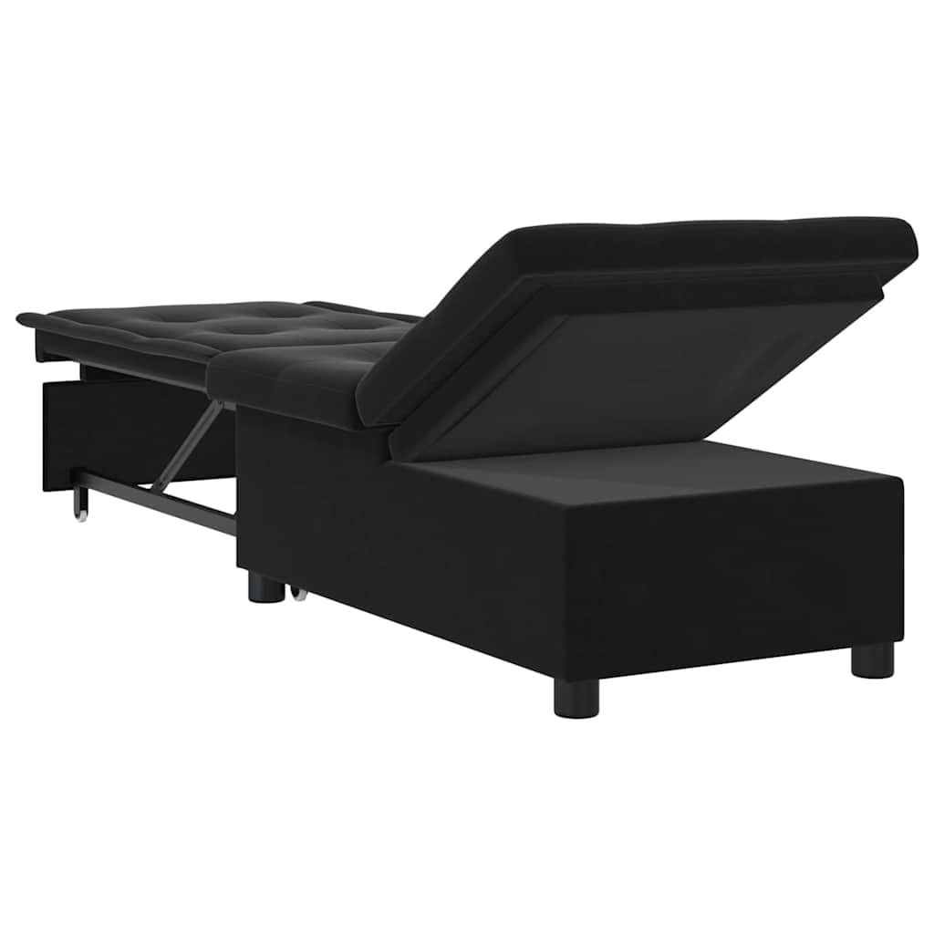 Schlafsofa Schwarz 67 x 194 x 38 cm Samt