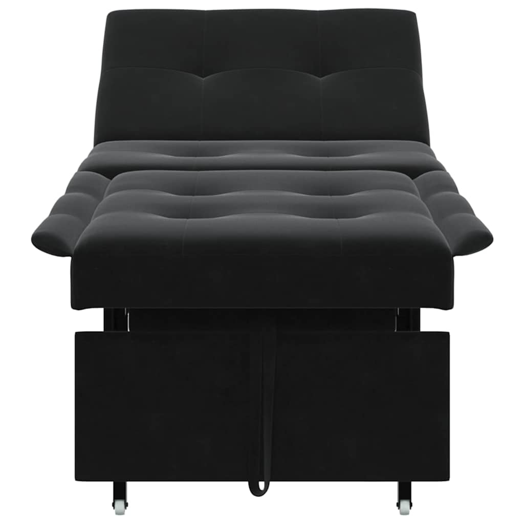Schlafsofa Schwarz 67 x 194 x 38 cm Samt