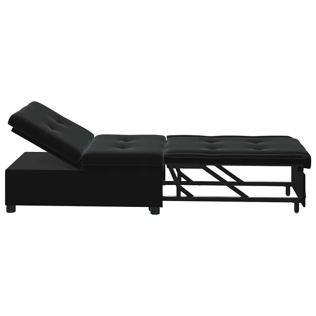 Schlafsofa Schwarz 67 x 194 x 38 cm Samt