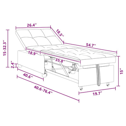 Schlafsofa Schwarz 67 x 194 x 38 cm Samt