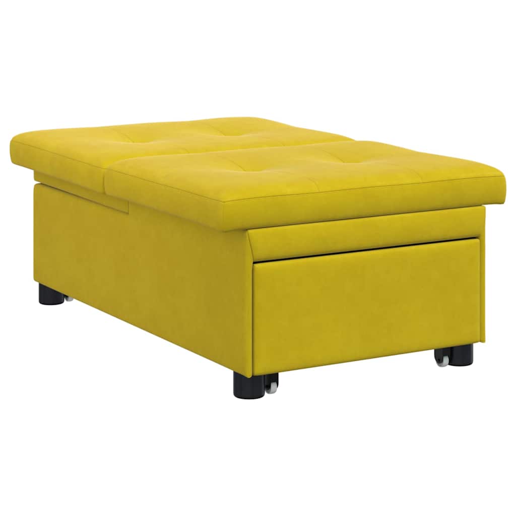 Schlafsofa Gelb 67 x 194 x 38 cm Samt
