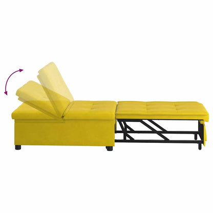 Schlafsofa Gelb 67 x 194 x 38 cm Samt
