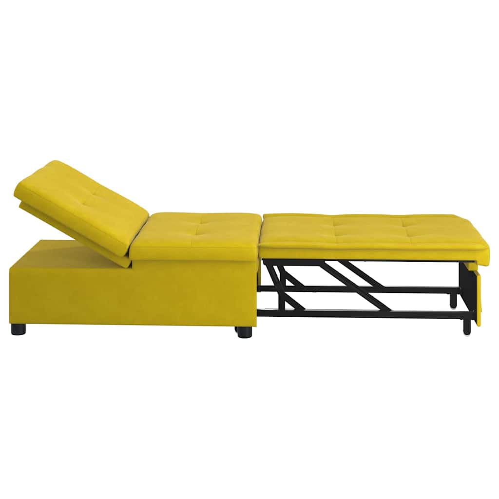 Schlafsofa Gelb 67 x 194 x 38 cm Samt