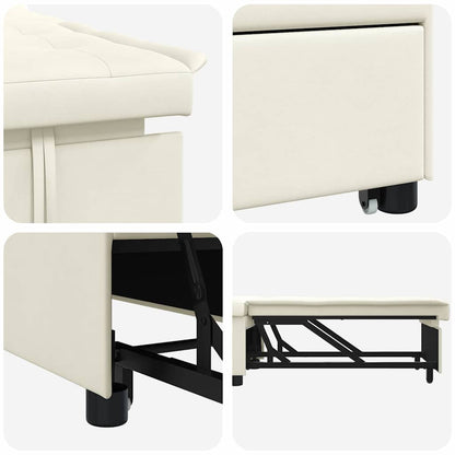 Schlafsofa Creme 67 x 194 x 38 cm Samt