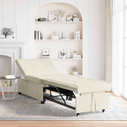 Schlafsofa Creme 67 x 194 x 38 cm Samt