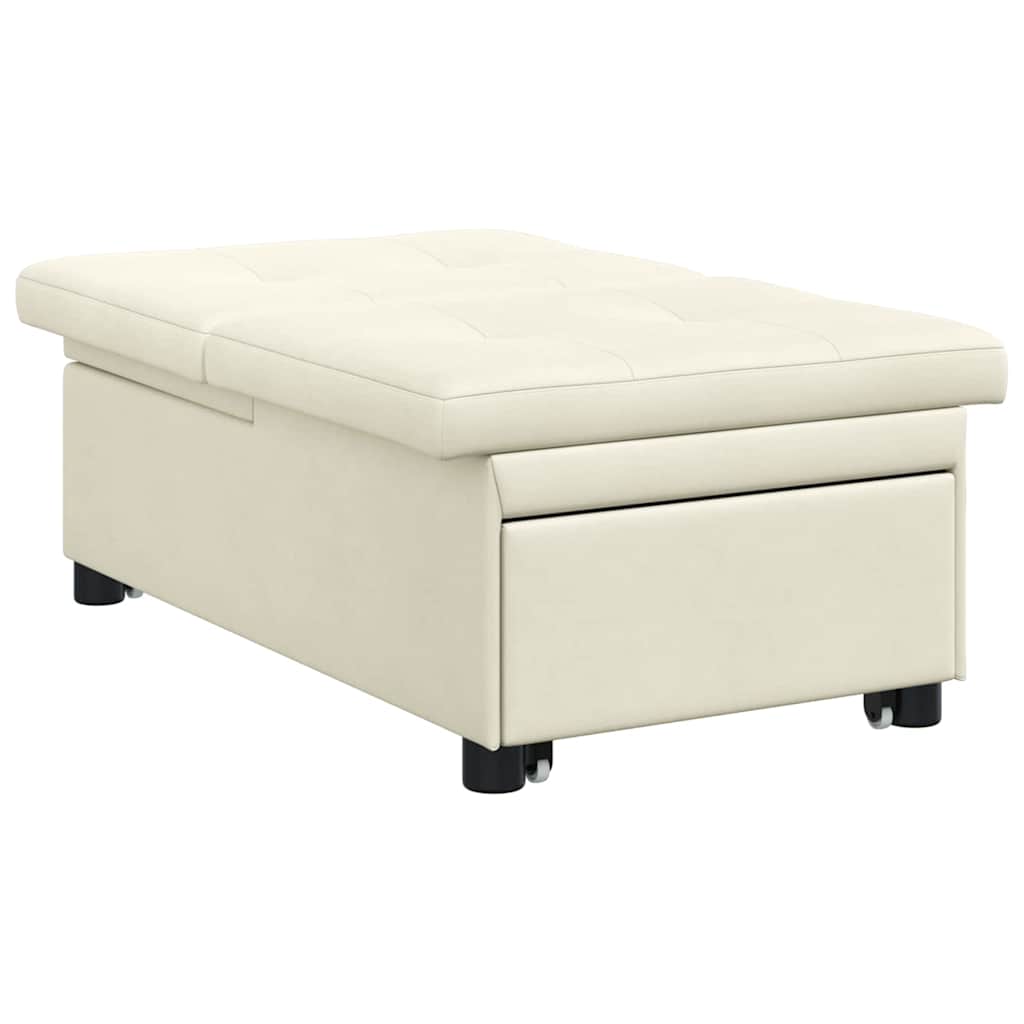 Schlafsofa Creme 67 x 194 x 38 cm Samt