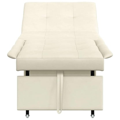 Schlafsofa Creme 67 x 194 x 38 cm Samt