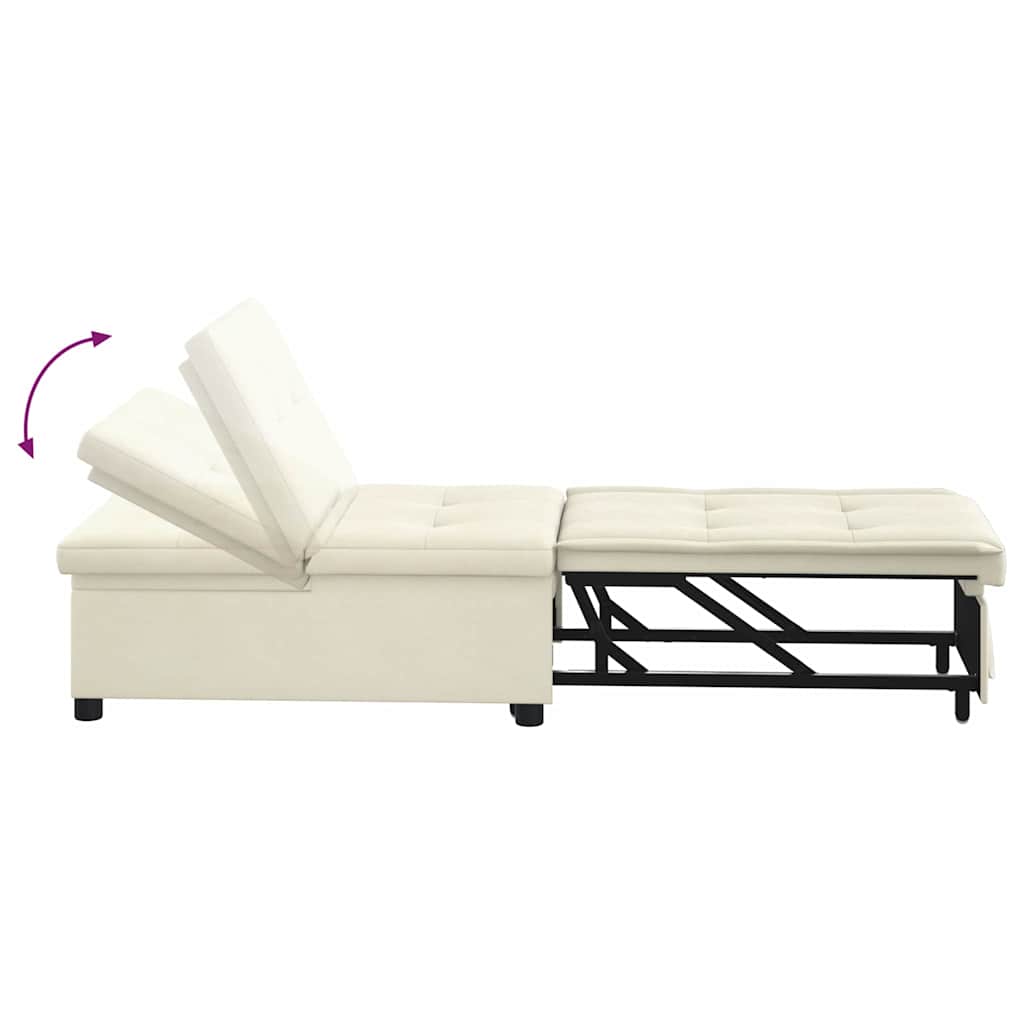 Schlafsofa Creme 67 x 194 x 38 cm Samt
