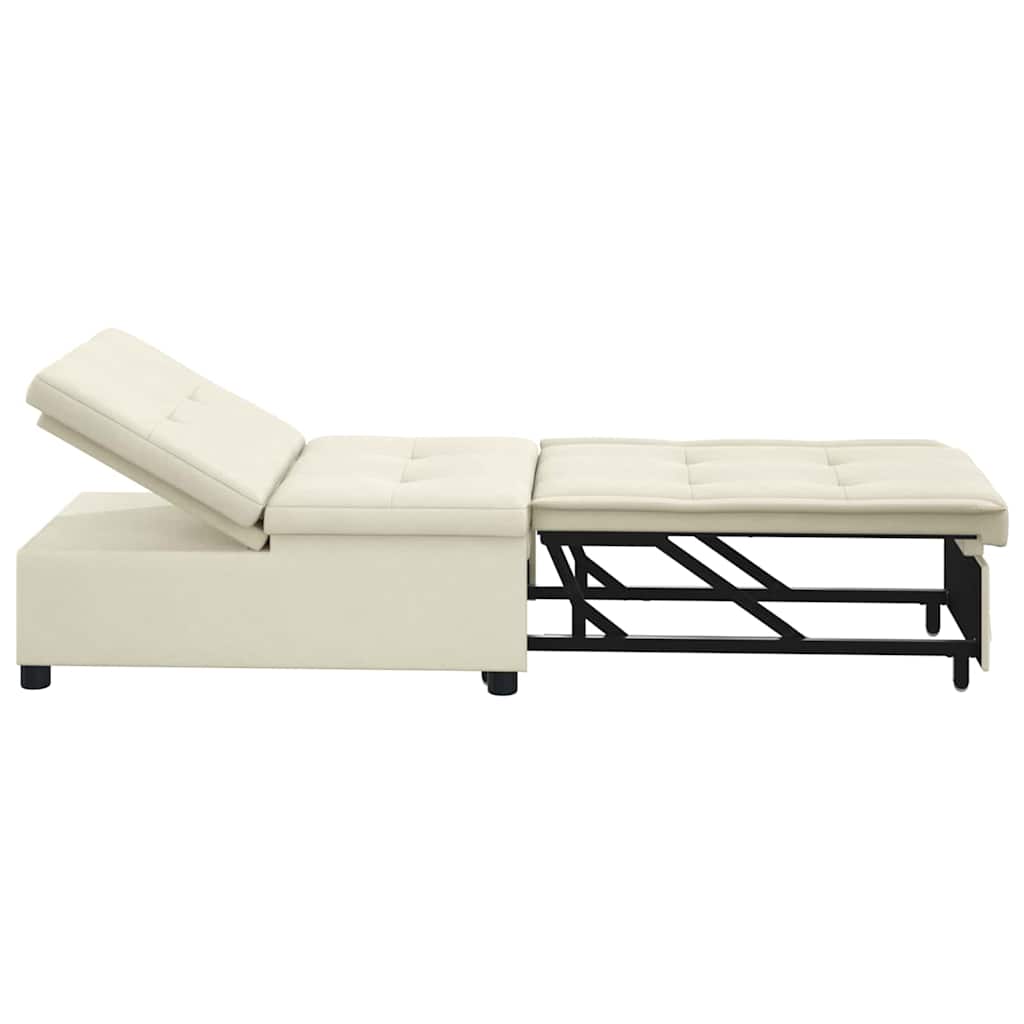 Schlafsofa Creme 67 x 194 x 38 cm Samt