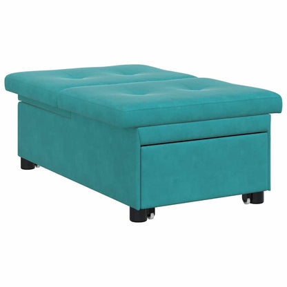 Schlafsofa Türkis 67 x 194 x 38 cm Samt