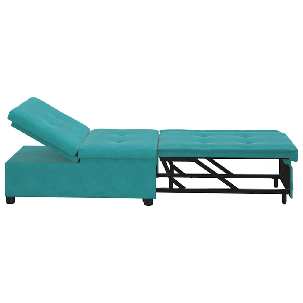 Schlafsofa Türkis 67 x 194 x 38 cm Samt