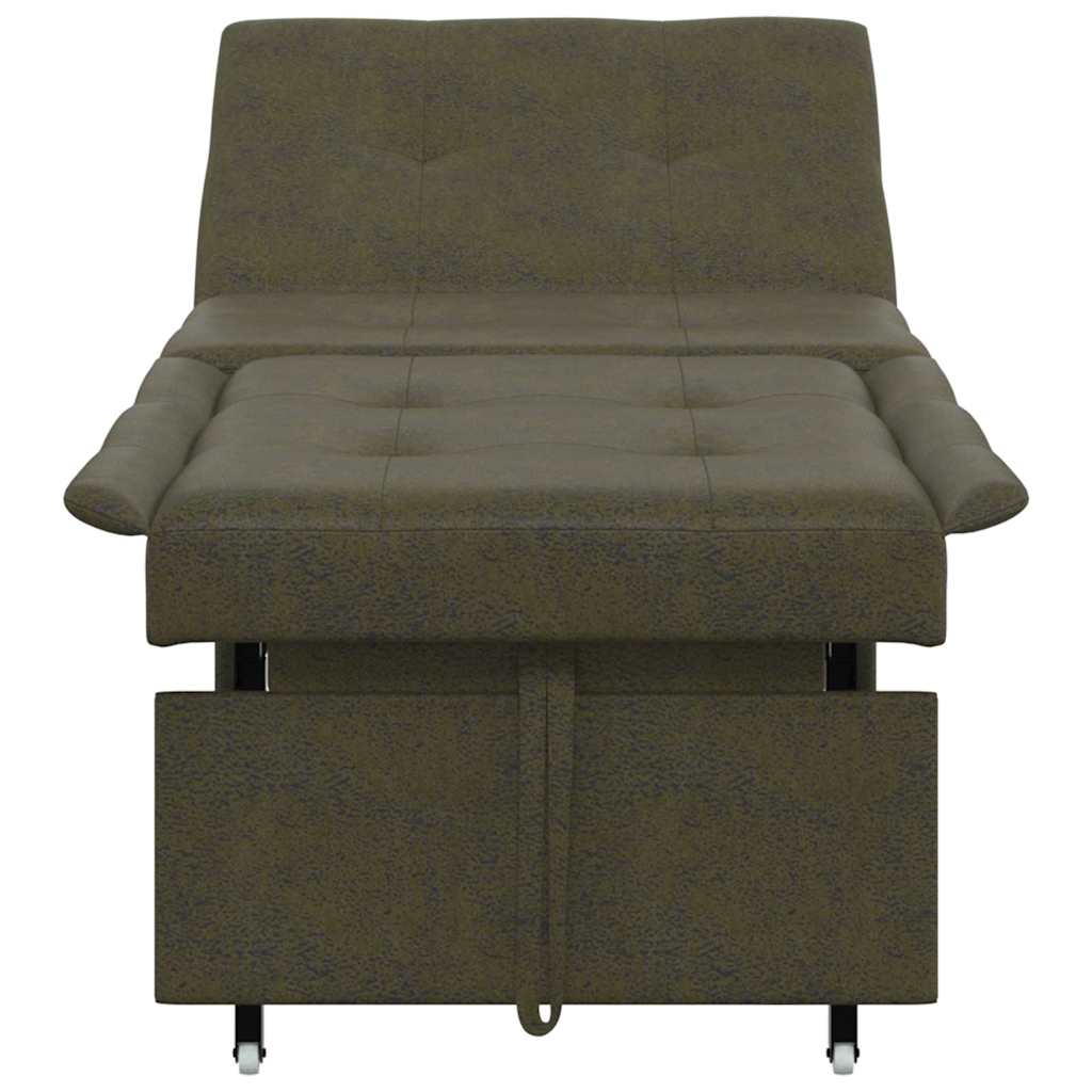 Schlafsofa Dunkelgrau 67 x 194 x 38 cm Faux Wildleder