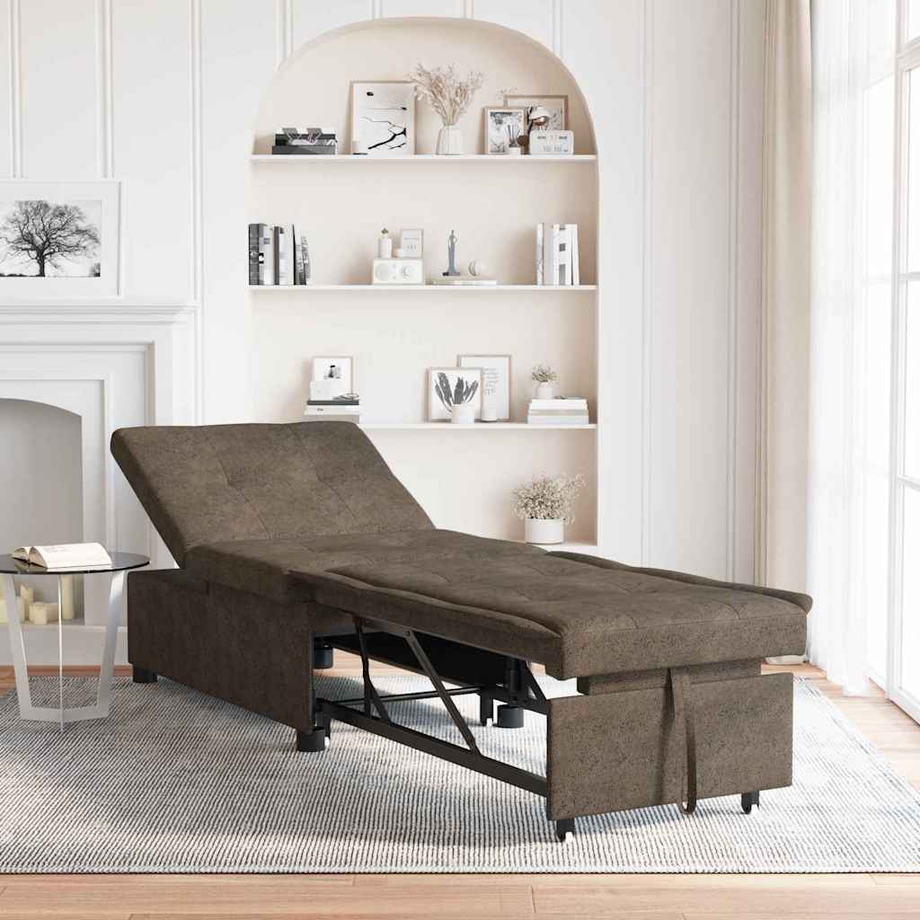 Schlafsofa Armeegrün 67 x 194 x 38 cm Faux Wildleder