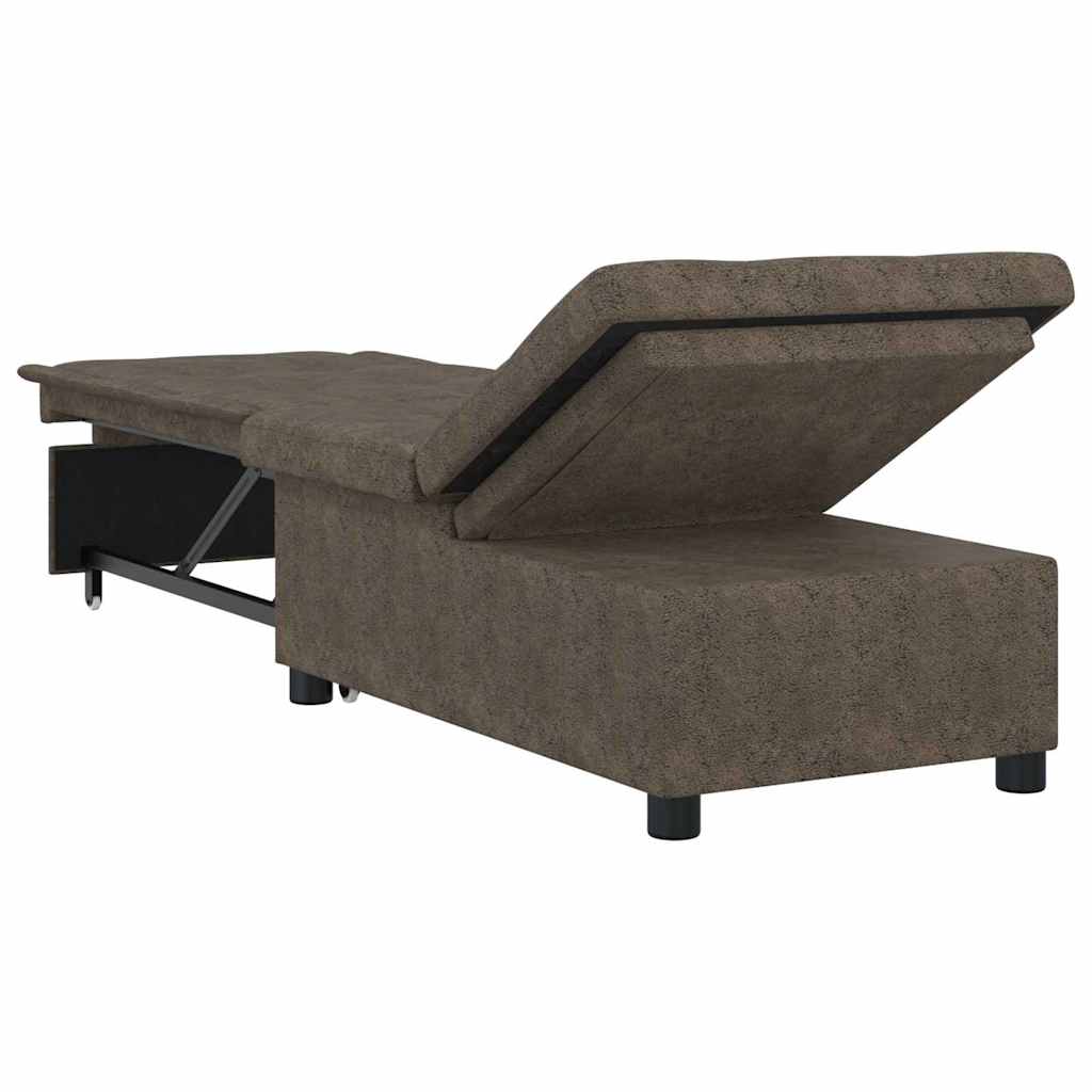 Schlafsofa Armeegrün 67 x 194 x 38 cm Faux Wildleder