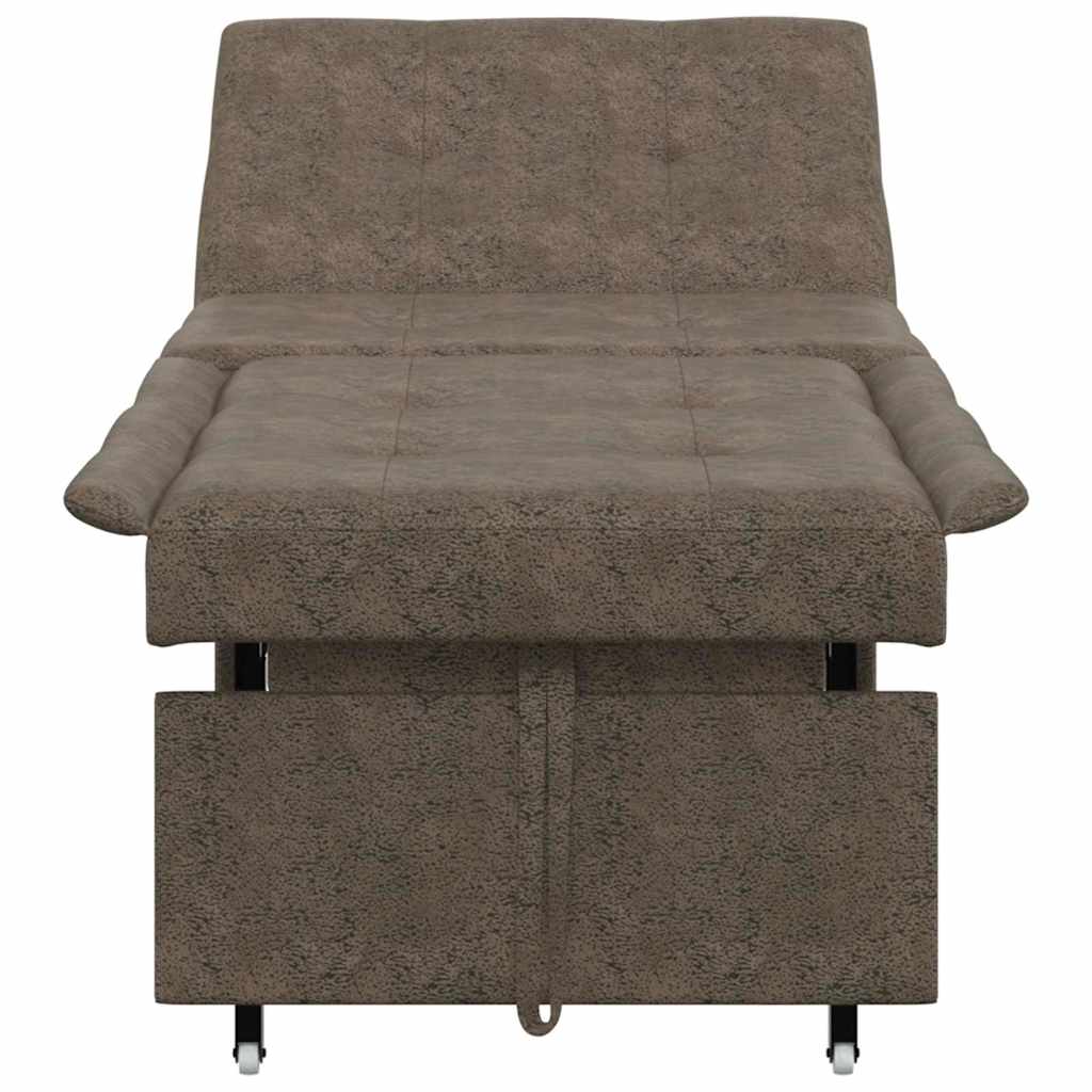 Schlafsofa Armeegrün 67 x 194 x 38 cm Faux Wildleder