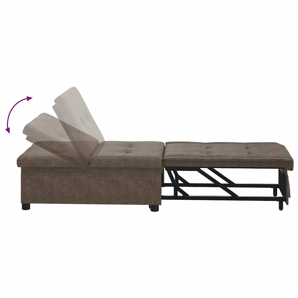 Schlafsofa Armeegrün 67 x 194 x 38 cm Faux Wildleder